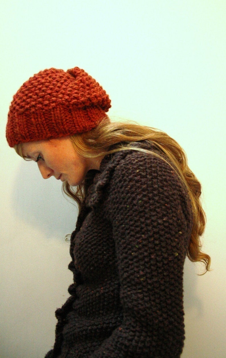 KNITTING PATTERN Easy fast seed stitch super bulky / Autumn hat PDF image 7