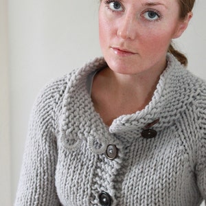 KNITTING PATTERN Top-down super bulky sweater / Twiggy Cardigan PDF image 5