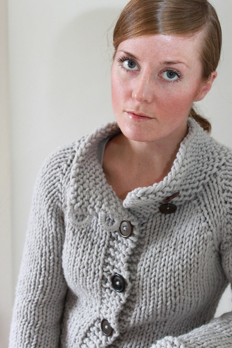 KNITTING PATTERN Top-down super bulky sweater / Twiggy Cardigan PDF image 5