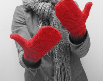 KNITTING PATTERN // Red is Best mittens // worsted pop top mitts -- PDF