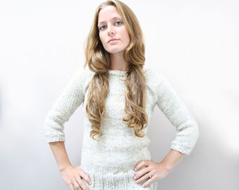 KNITTING PATTERN —  Top down chunky sweater / Oatmeal Pullover — PDF