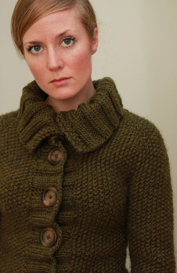 Knitting Pattern Sedum Cardigan Top Down Seed Stitch Sweater Pdf