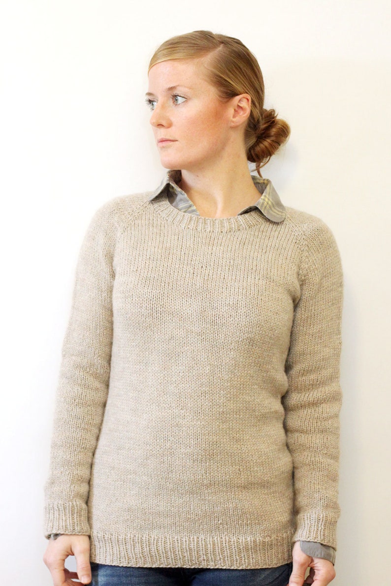 KNITTING PATTERN Top Down Worsted Sweater / Ladies Classic - Etsy