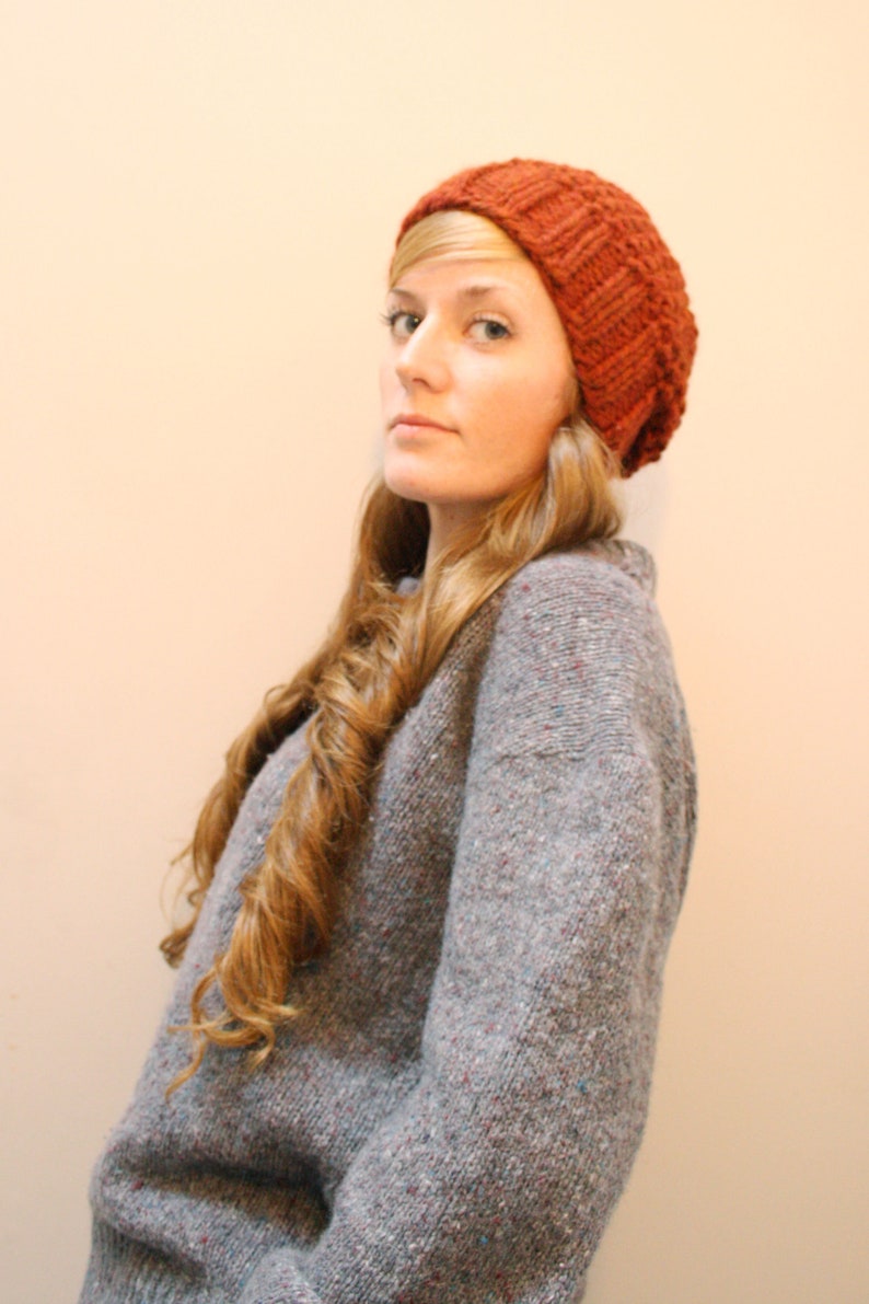 KNITTING PATTERN Easy fast seed stitch super bulky / Autumn hat PDF image 5