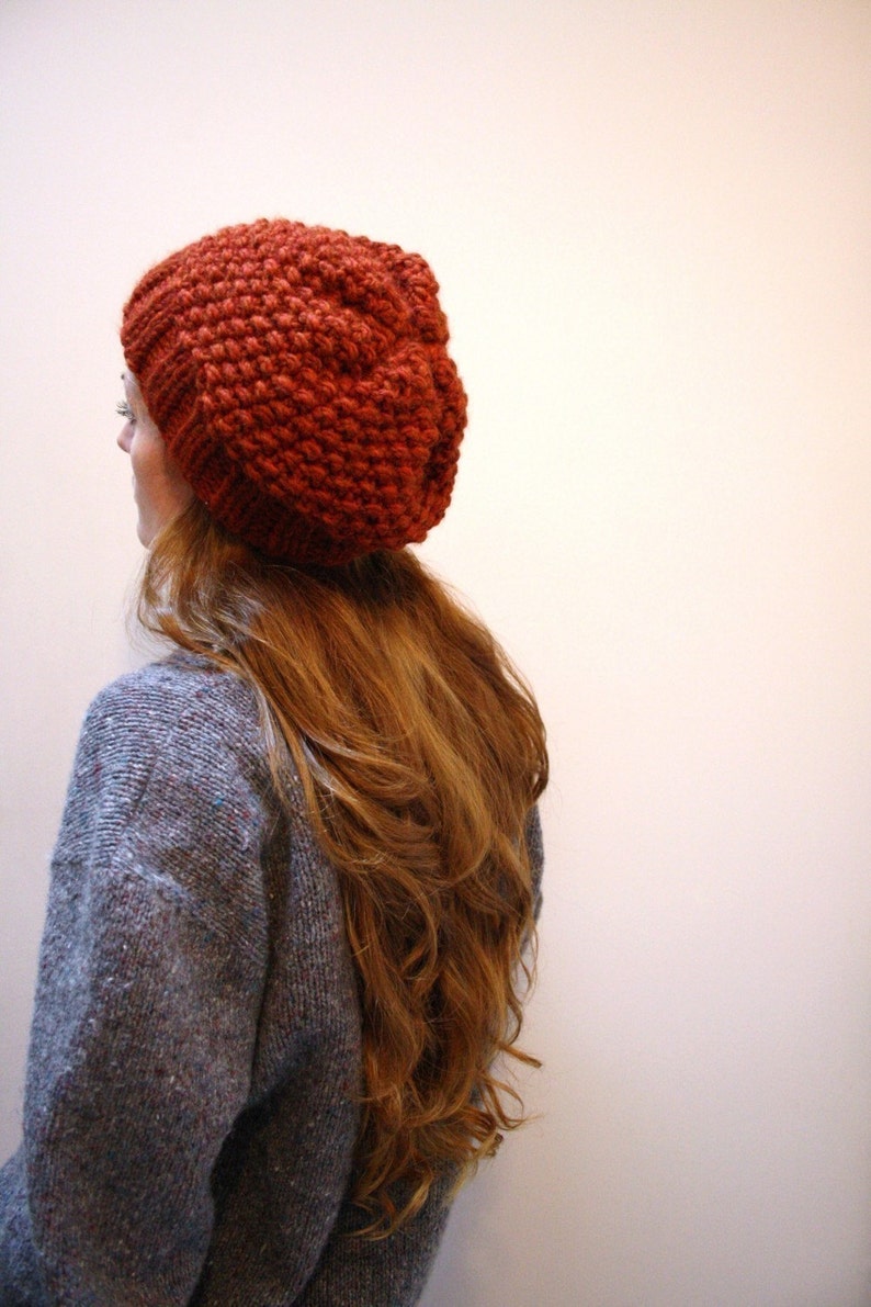 KNITTING PATTERN Easy fast seed stitch super bulky / Autumn hat PDF image 6