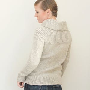 KNITTING PATTERN Top down shawl collared chunky raglan sweater / Fireside Pullover PDF image 3