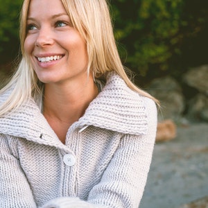 KNITTING PATTERN // Inland cardigan // top-down chunky sweater -- PDF