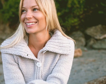 KNITTING PATTERN // Inland cardigan // top-down chunky sweater -- PDF