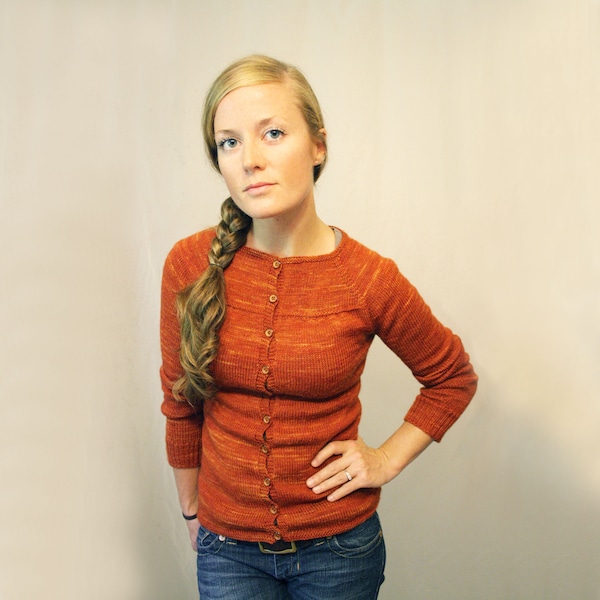 KNITTING PATTERN — Top-down sock yarn sweater / Georgia Cardigan — PDF