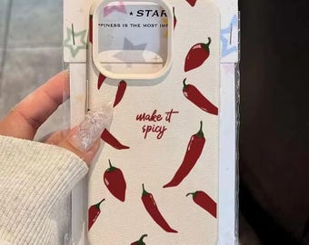 Spicy Chili Pepper Aesthetic Phone Case For iPhone 17 16 15 14 13 12 11 Pro Max Plus Mini Cute Food Funny Quote iPhone Cover Gift