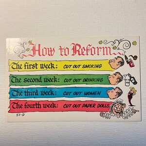 Carte postale ancienne LAFF GRAM How to Reform inutilisée