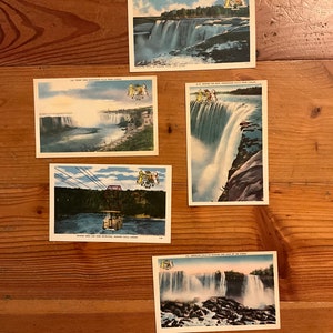 ensemble vintage de 5 cartes postales Niagara Falls inutilisé