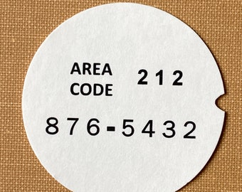 Custom Telephone Number Dial Card for Rotary Phone