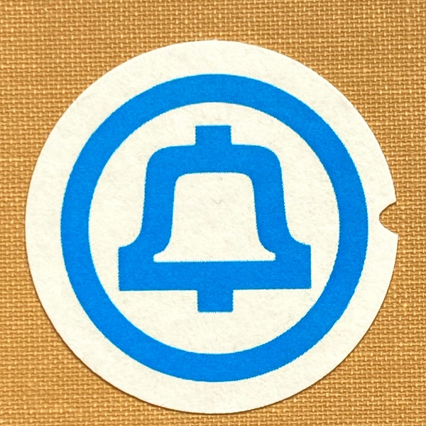 DIAL CARD INSERT Western Electric Blue Bell logo for Rotary Phone Center Dial 1.5” card stock paper insert Bell System Telephone