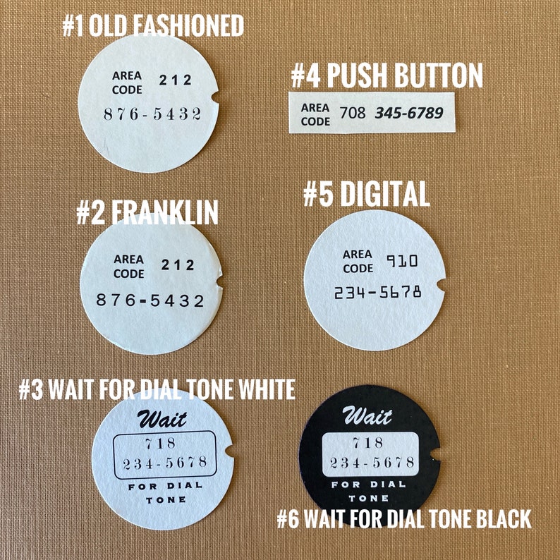 Personalized Telephone Number Dial Card for Rotary Phone - Etsy