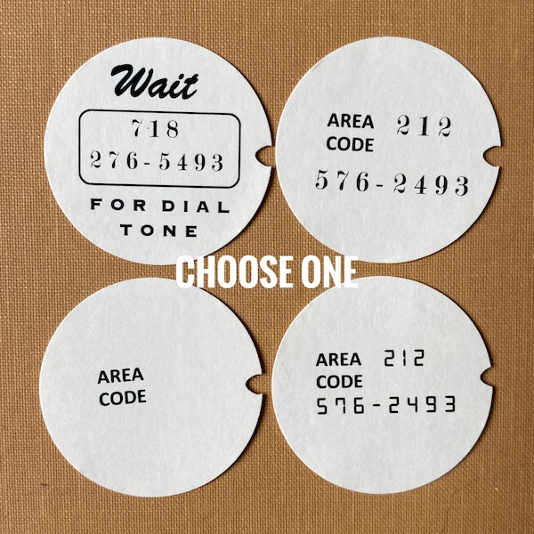 DIAL CARD insert GENERIC Number Rotary Phone Center Dial 1.5” card stock paper insert Bell System Western Electric Telephone Choose One