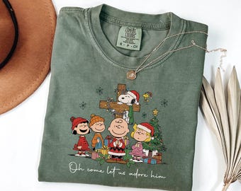 Comfort Colors® Tis The Season Cartoon Dog and friend Christmas T-shirt, Christmas Shirt