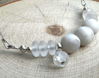 Wolke Halskette - Sterling Silber, Crazy Lace Achat & Kristall Akzente, handgemachter Schmuck