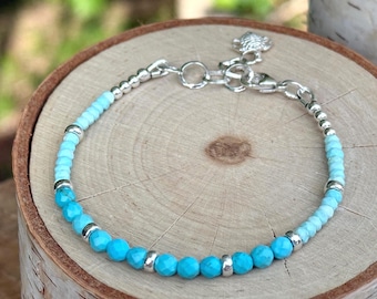 Sterling Silber Meeresschildkröte Armband | Arizona & Dornröschen Türkis, Strandschmuck