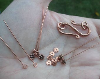 Copper Head Pins(Set Of four) or Copper Tiny Discs-You choose which one