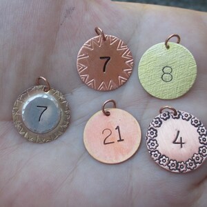 Copper,Brass or Nickel Number Tags3/8, 1/2, 5/8, 3/4 or 1 size image 3