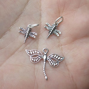 Sterling Silver Small Dragonfly Charms or Design Dragonfly charm