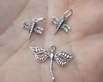 Sterling Silver Small Dragonfly Charms or Design Dragonfly charm