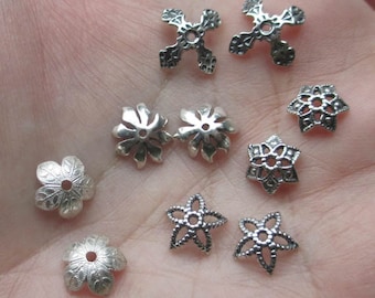 Sterling Silver Bead Caps(6 bead caps)You choose which one