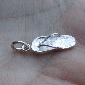 Sterling Silver Flip Flop Charmone charmLarge or small size or Lobster charm image 2