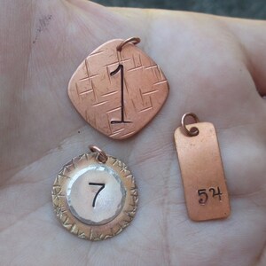 Copper,Brass or Nickel Number Tags3/8, 1/2, 5/8, 3/4 or 1 size image 8