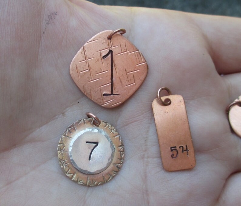 Copper,Brass or Nickel Number Tags3/8, 1/2, 5/8, 3/4 or 1 size image 8