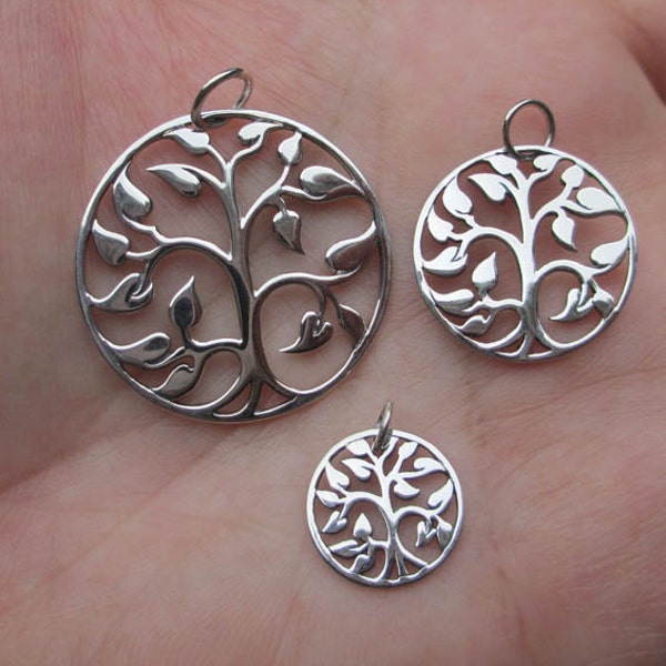 Sterling Silver Tree of Life Pendant(one pendant) Small, Medium or Large size