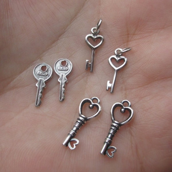 Sterling Silver Heart Keys