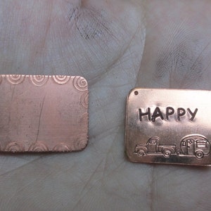 Copper Heart Charms,rectangle or double heart charms image 8