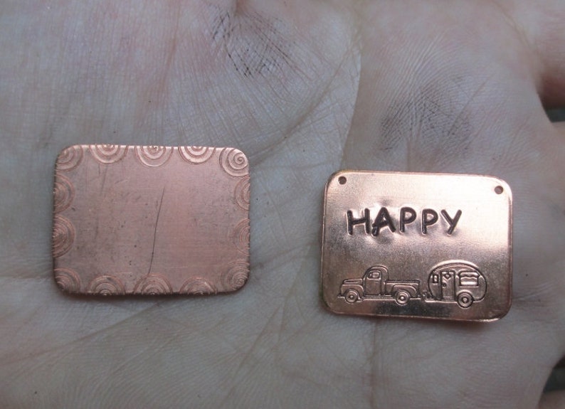 Copper Heart Charms,rectangle or double heart charms image 8