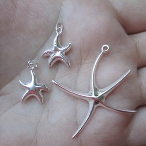 Sterling Silver Starfish Charm- You choose which one and Quantity