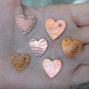 Copper Heart Charms,rectangle or double heart charms image 7