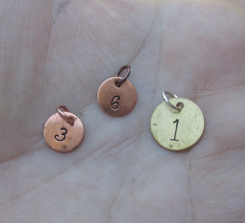 Copper,Brass or Nickel Number Tags3/8, 1/2, 5/8, 3/4 or 1 size image 7