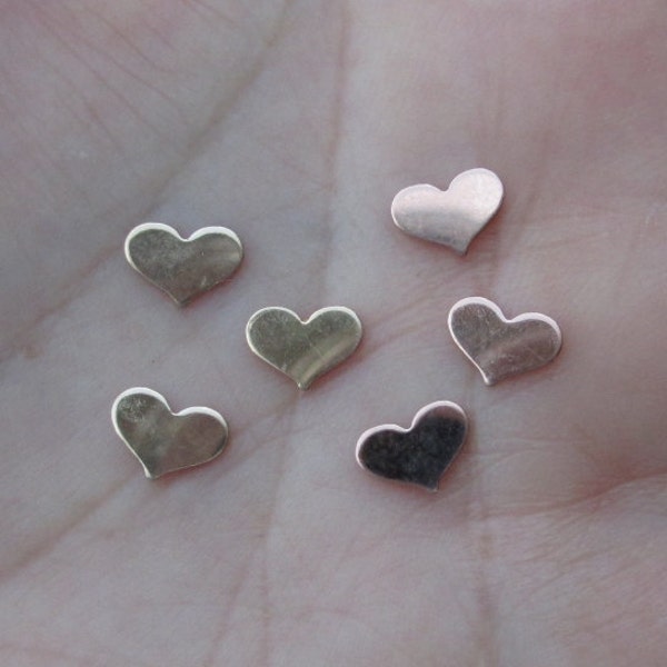 Gold Filled or Rose Gold Filled Heart Stampings(5mm x 7mm)