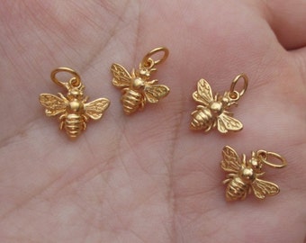 Gold Plated or Bronze Bee Charm-You choose the quantity