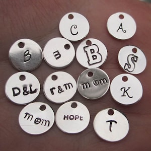 Sterling Silver Stamped Disc 3/8&quot; or 1/2&quot;