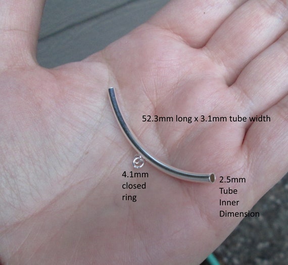 Sterling Silver Large Curved Tube Bail - Etsy