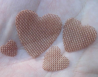 Copper Mesh hearts set(4 sizes)(1 of each size) or Circles