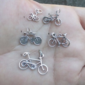 Sterling Silver Bicycle Charm(one charm)You choose which one