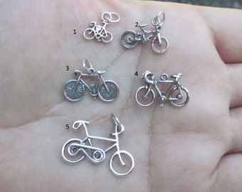 Sterling Silver Bicycle Charm(one charm)You choose which one