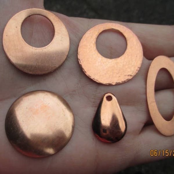 1-1/4 inch Domed Copper Discs,Domed Teardrops, Oval Frame or