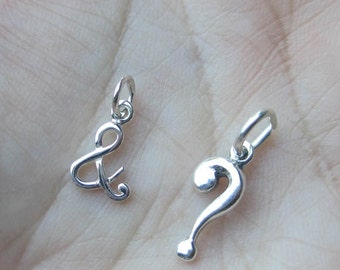 Tiny Question Mark Charm, Sterling Silver Question Mark Charm for ...