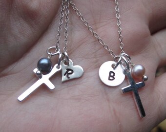 Sterling Silver Chain, Chain with Cross and initial tag, etc.