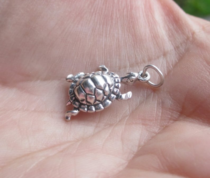 Sterling Silver Turtle Charm(one)large or Medium Size - Etsy