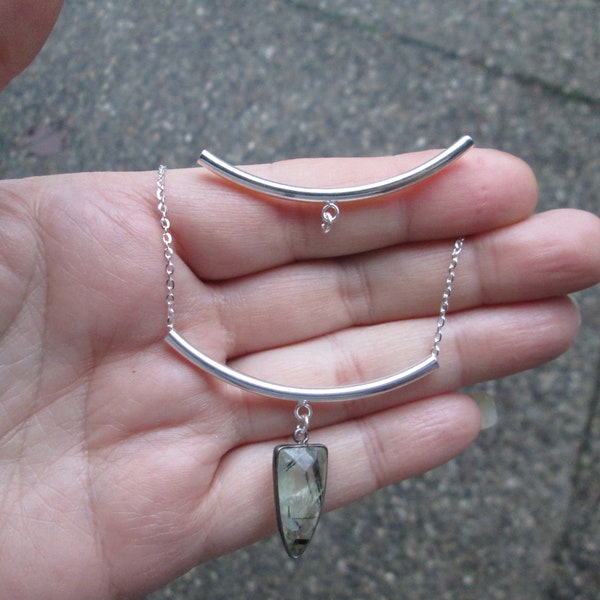 Sterling Silver Large Curved Tube Bail